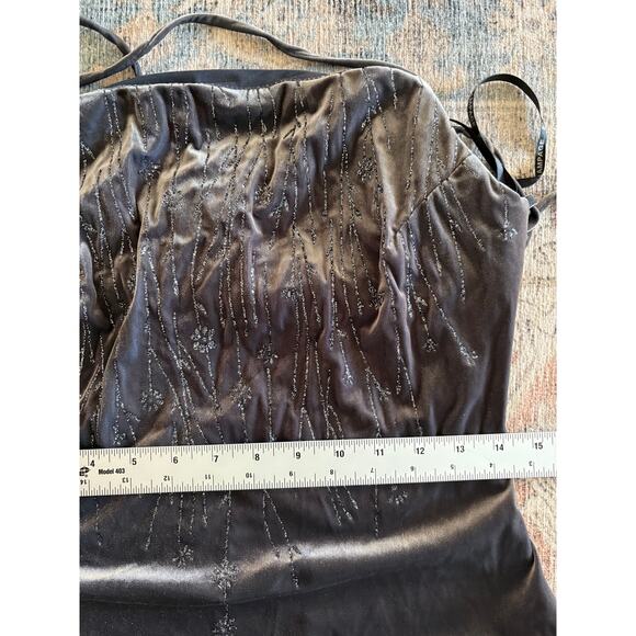 Vintage Rampage Velvet Iridescent Open Back Maxi Dress Whimsigoth Fairy Medium - Picture 12 of 15